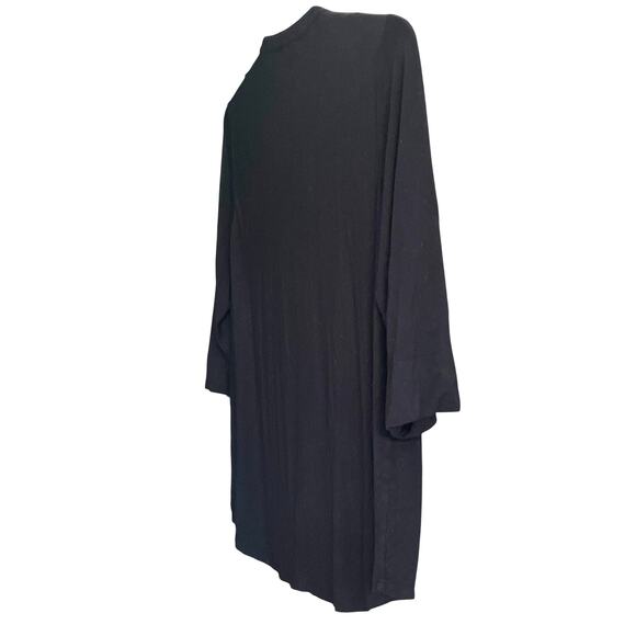 CALVIN KLEIN 3/4 SLV, PULL-OVER, FRONT QTR. ZIP, WOMENS, L, BLACK/GOLDTONE DECOR - Picture 6 of 10